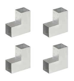 Connecteurs de poteau 4 pcs Forme en L Métal galvanisé 91x91 mm