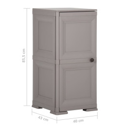 Armoire en plastique 40x43x85,5 cm Design de bois Gris