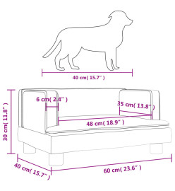 Lit pour chien gris clair 60x40x30 cm velours