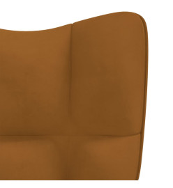 Chaise de relaxation avec repose-pied Marron Velours