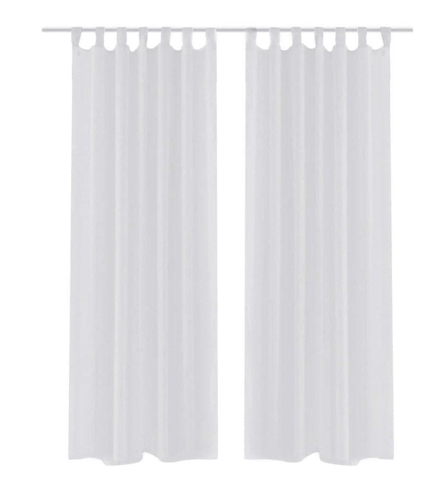 Rideau fin Blanc 140x175 cm 2 pcs