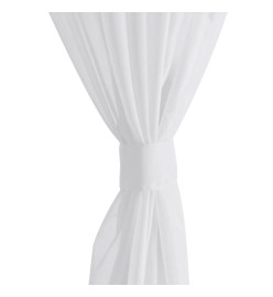 Rideau fin Blanc 140x175 cm 2 pcs