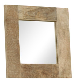 Miroir Bois de manguier massif 50 x 50 cm