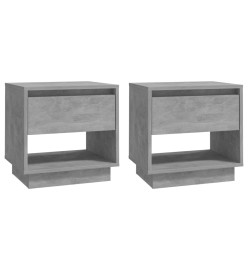 Tables de chevet 2 pcs Gris béton 45x34x44 cm Aggloméré