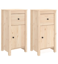 Buffets 2 pcs 40x35x80 cm Bois massif de pin