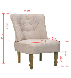 Fauteuil de style France Crème Tissu