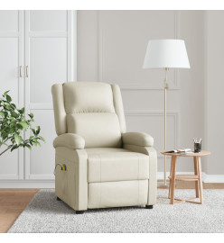 Fauteuil de massage blanc crème similicuir