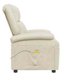 Fauteuil de massage blanc crème similicuir