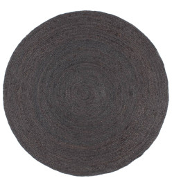 Tapis fait à la main Jute Rond 240 cm Gris foncé