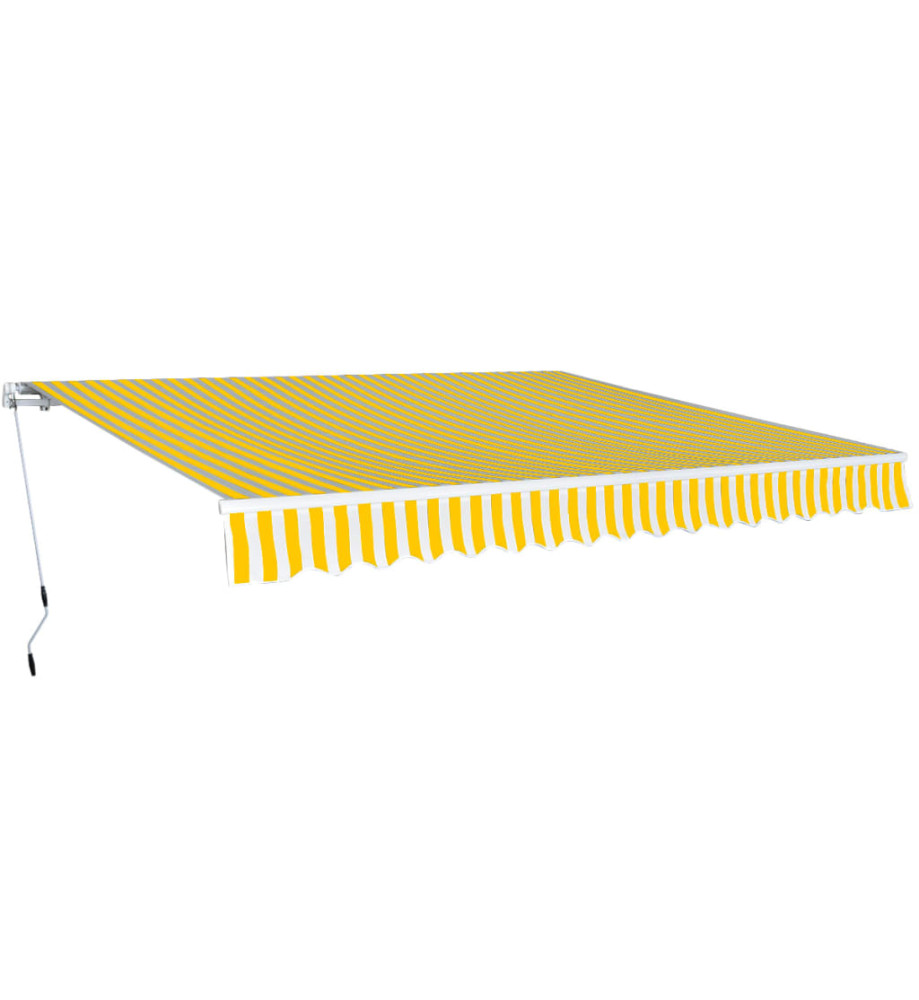 Auvent pliable manuel 400 cm Jaune/blanc