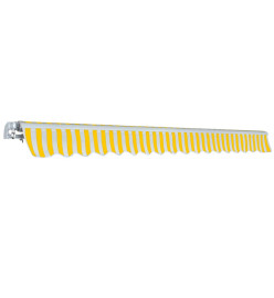 Auvent pliable manuel 400 cm Jaune/blanc