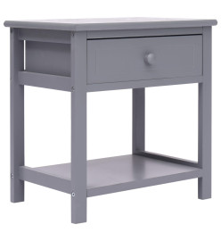 Table de chevet Gris 40x29x42 cm Bois de Paulownia