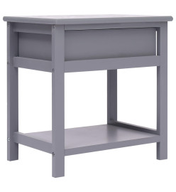 Table de chevet Gris 40x29x42 cm Bois de Paulownia