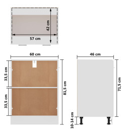 Armoire de plancher Blanc brillant 60x46x81,5 cm Aggloméré