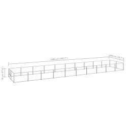 Chenil Argenté 20 m² Acier