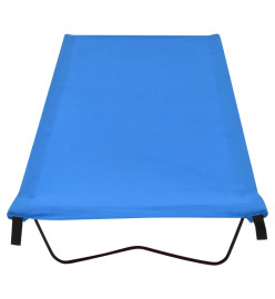 Lit de camping 180x60x19 cm Tissu Oxford et acier Bleu