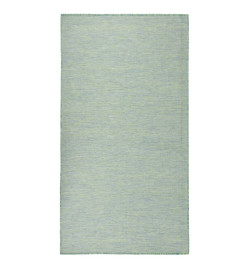 Tapis à tissage plat d'extérieur 140x200 cm Turquoise