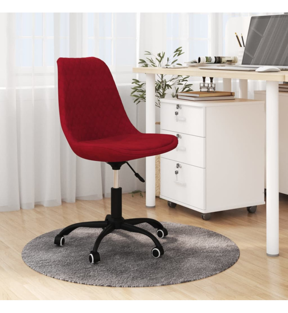 Chaise pivotante de bureau Rouge bordeaux Tissu