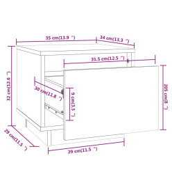 Table de chevet 35x34x32 cm Bois de pin solide