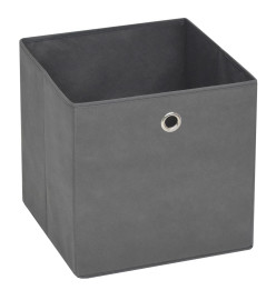 Boîtes de rangement 10 pcs Tissu intissé 28x28x28 cm Gris