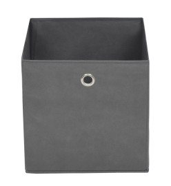 Boîtes de rangement 10 pcs Tissu intissé 28x28x28 cm Gris