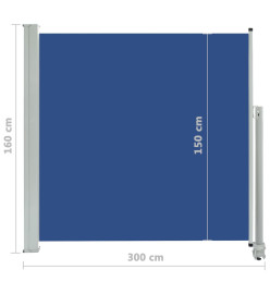 Auvent latéral rétractable de patio 160x300 cm Bleu