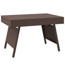 Table d'appoint pliable marron 60x40x38 cm résine tressée