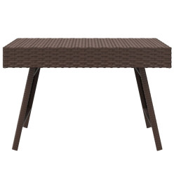 Table d'appoint pliable marron 60x40x38 cm résine tressée