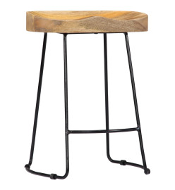 Tabourets de bar Gavin lot de 2 bois de manguier solide