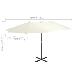 Parasol d'extérieur et poteau en aluminium 460 x 270 cm Sabe