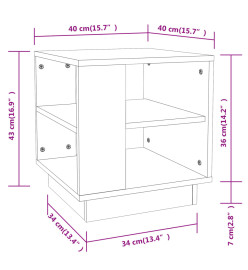 Table basse Gris béton 40x40x43 cm Bois d'ingénierie