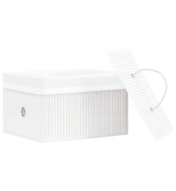 Boîtes de rangement en bambou 4 pcs Blanc