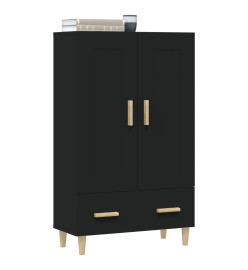 Buffet haut noir 70x31x115 cm bois d'ingénierie