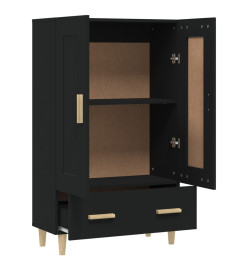 Buffet haut noir 70x31x115 cm bois d'ingénierie