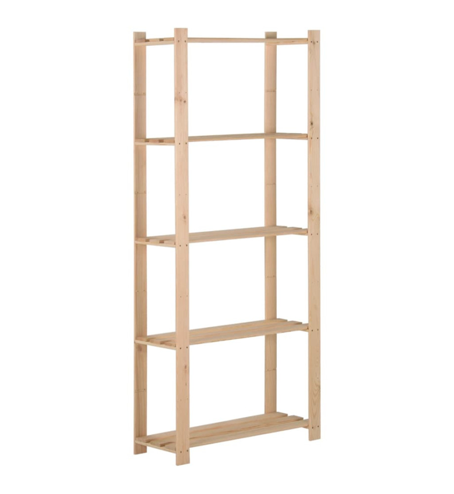 Étagère de stockage 5 niveaux 80x28,5x170 cm Bois de pin massif