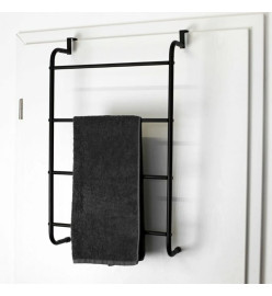 Bathroom Solutions Porte-serviettes suspendu de porte Métal Noir