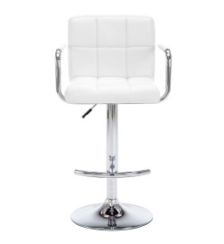 Tabourets de bar lot de 2 blanc similicuir