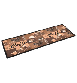 Tapis de sol de cuisine lavable Marron café 45x150 cm