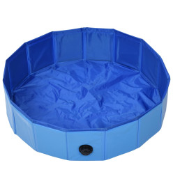 Piscine pliable pour chiens Bleu 80x20 cm PVC