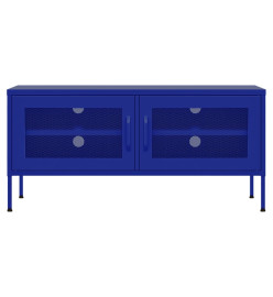 Meuble TV Bleu marine 105x35x50 cm Acier