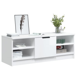 Meuble TV Blanc brillant 102x35,5x36,5 cm Bois d'ingénierie