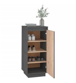 Armoire à chaussures Gris 35x35x80 cm Bois de pin massif