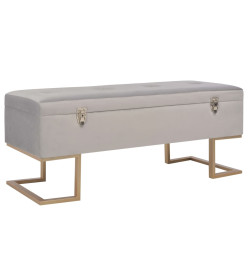 Banc avec compartiment de rangement 105 cm Gris Velours