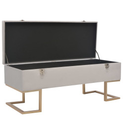 Banc avec compartiment de rangement 105 cm Gris Velours