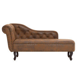 Chaise longue Marron Similicuir daim