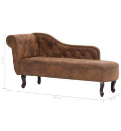 Chaise longue Marron Similicuir daim