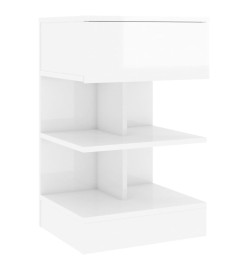 Tables de chevet 2 pcs Blanc brillant 40x35x65 cm