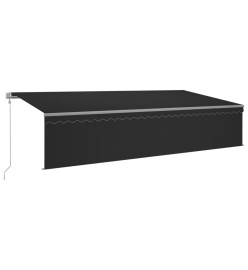 Auvent automatique store capteur de vent/LED 6x3 m Anthracite