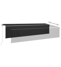 Auvent automatique store capteur de vent/LED 6x3 m Anthracite