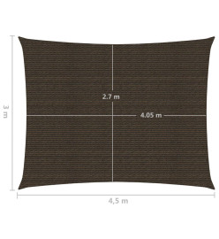 Voile d'ombrage 160 g/m² Marron 3x4,5 m PEHD